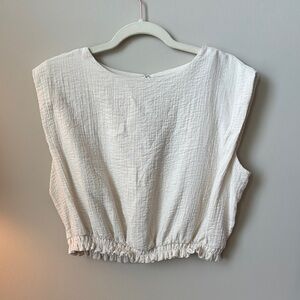 A New Day White Sleeveless Boxy Crop Top
